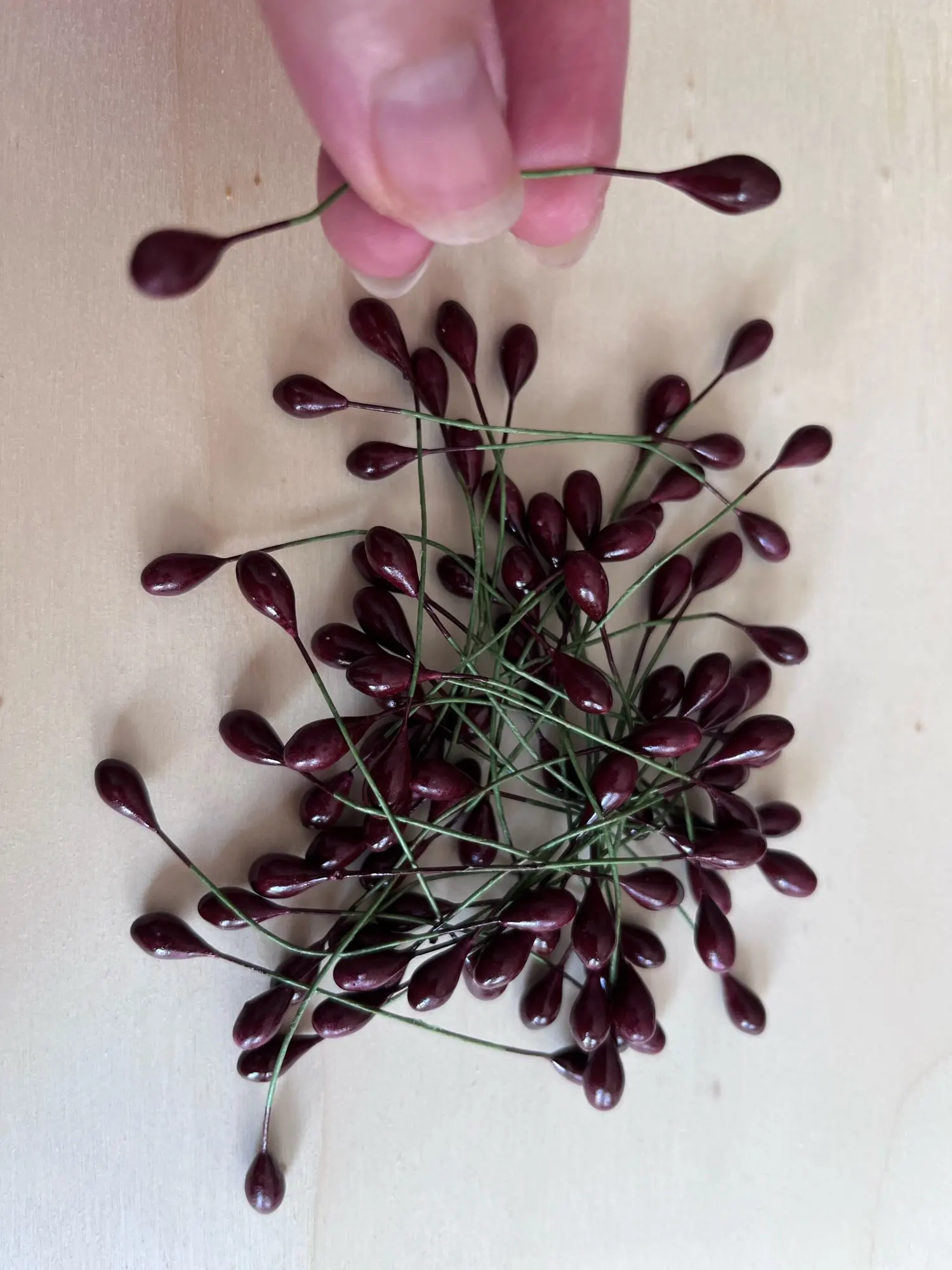 50/100pcs 5mm Artificial Berries Cherry Stamen Mini Fake Flowers Decor Supplies 