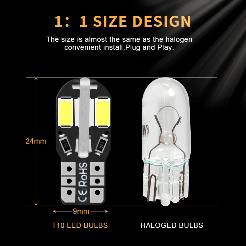 LED ڵ ׸   , , ڵ ȣ , W5W T10 LED  Canbus 5730 8SMD 12V 6000K 194 168, 10 