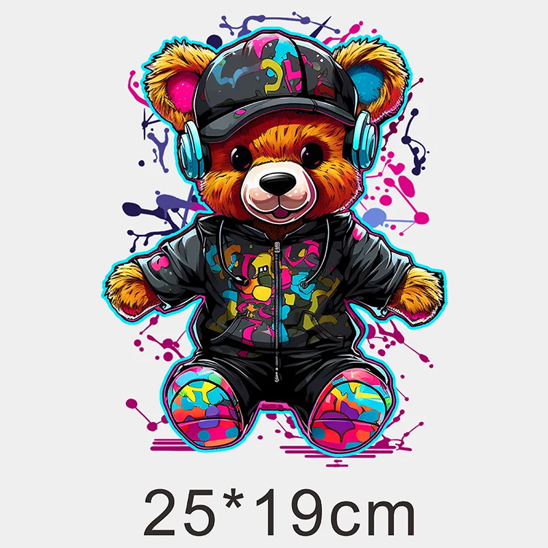 Graffiti Bears Stylish Waterproof Iron-On Patch