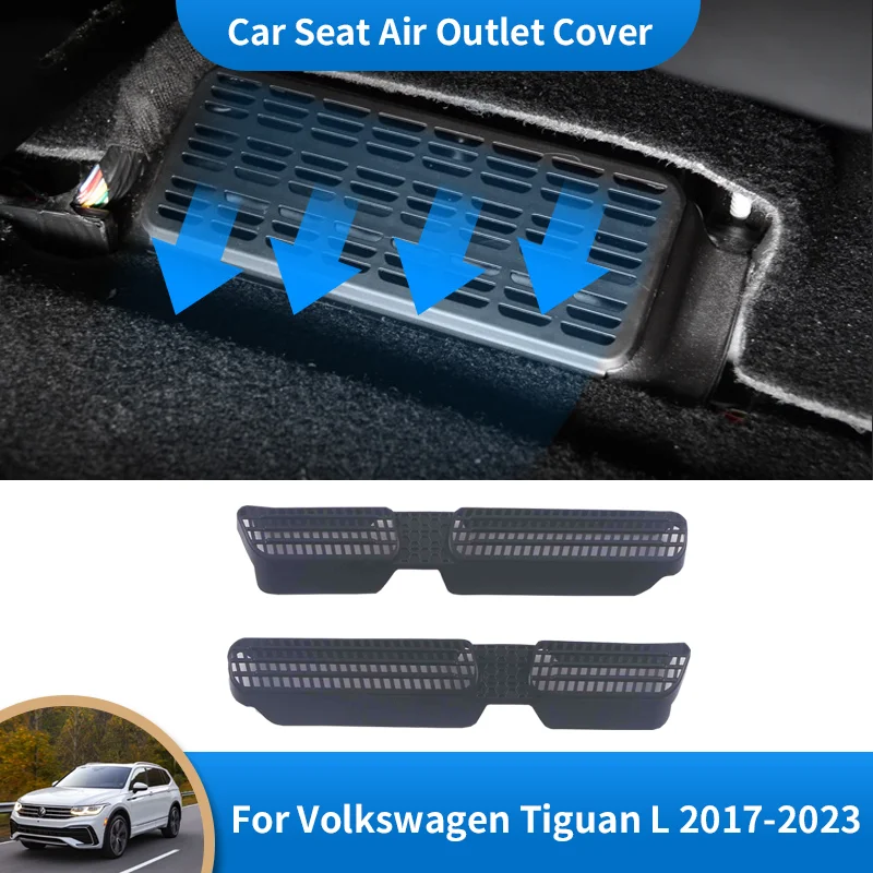 

for VW Volkswagen Tiguan L AD MK2 2018~2023 Car Air Vent Cover Protector Under Seat Air Conditioner Duct Outlet Guards Interior