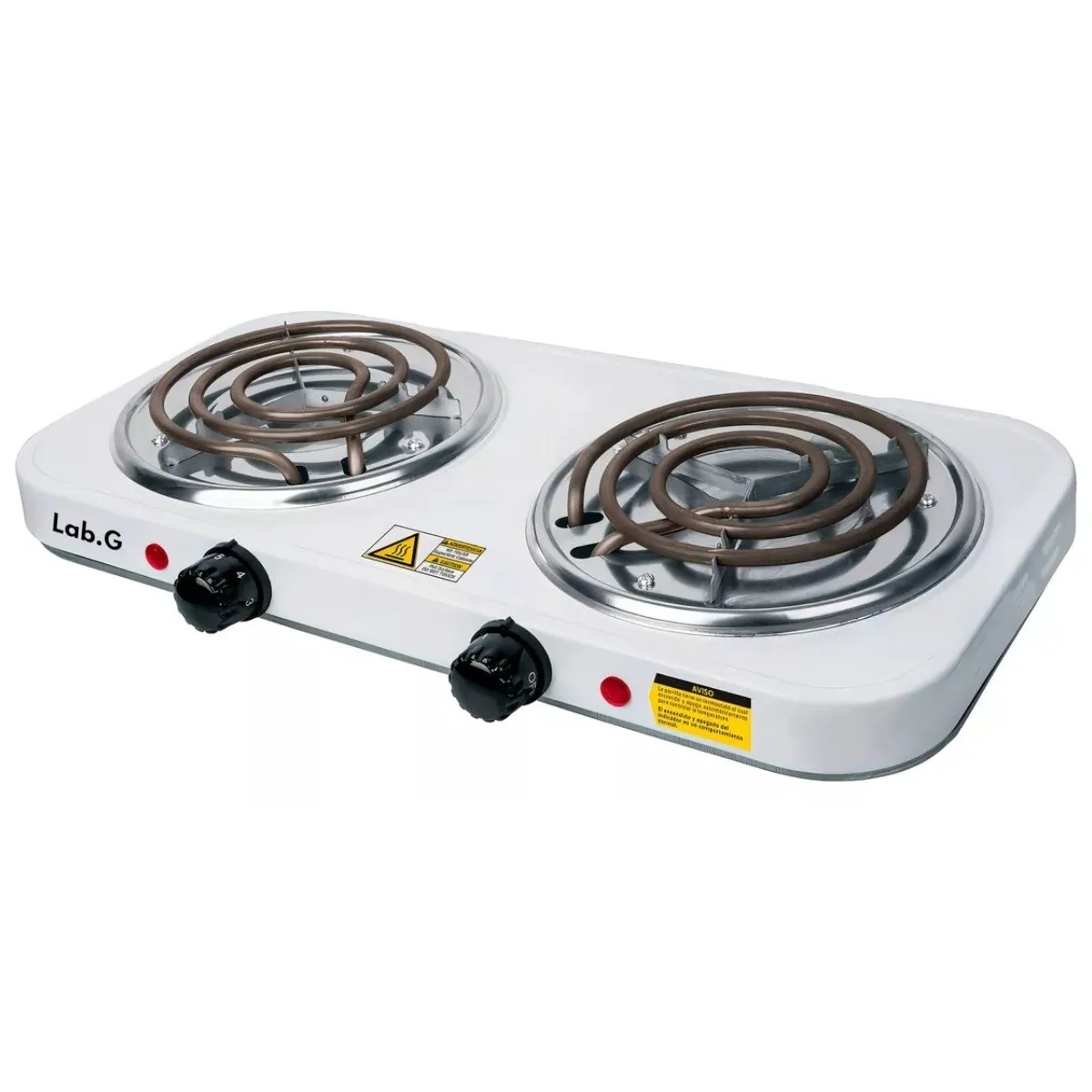 Parrilla Eléctrica Lab.G Doble Quemador Blanco