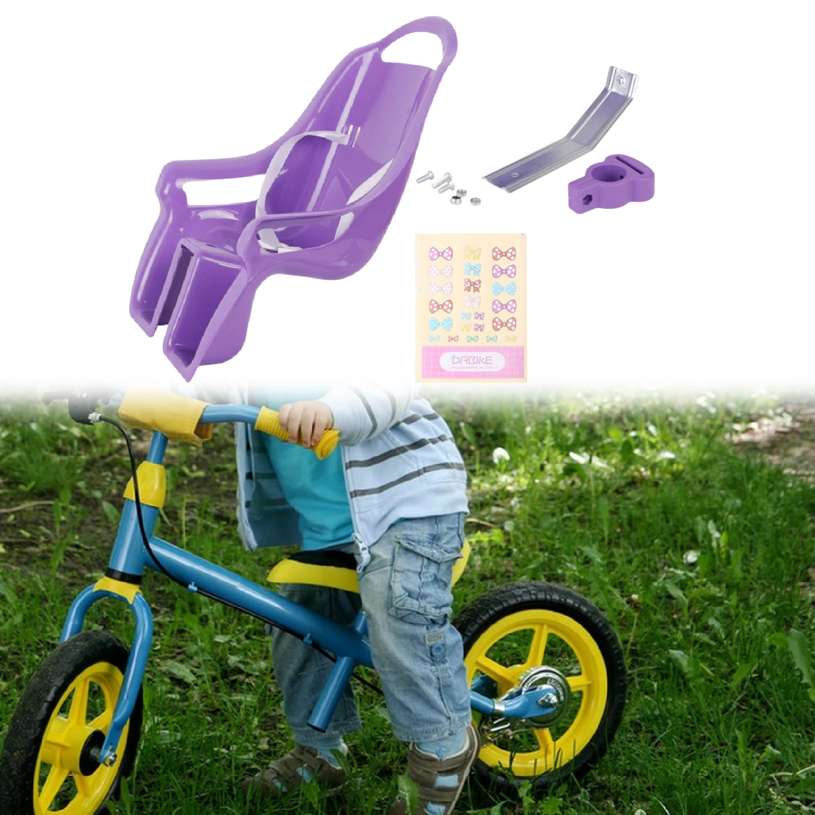 Baby Doll Bicycle Seat Carrier with Cute Petals Design - Comfortable Fit for Dolls and Stuffed Animals
