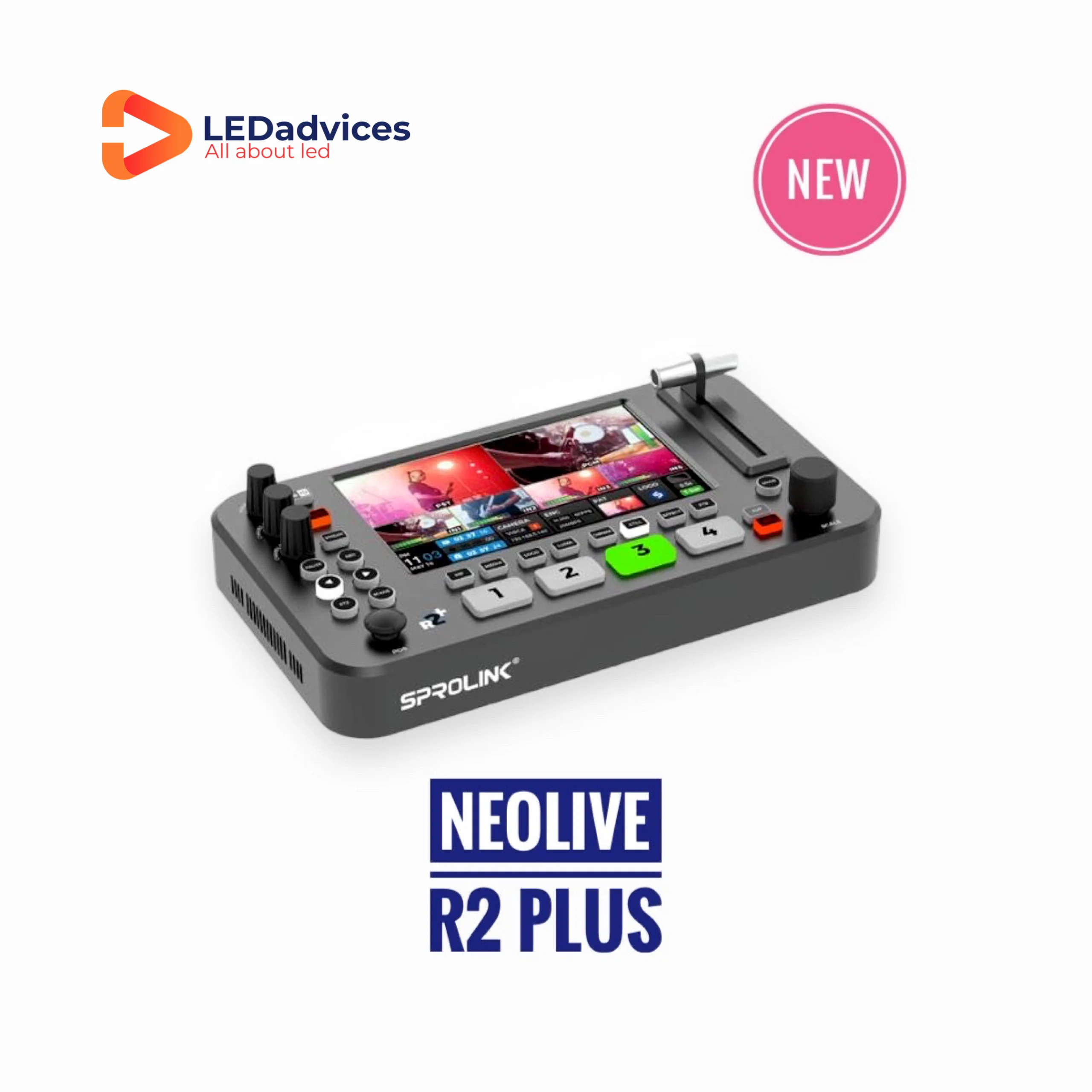 New Release SPROLINK NeoLIVE R2 Plus Video Mixer MultiFunctions Live Streaming Without PC 4 x