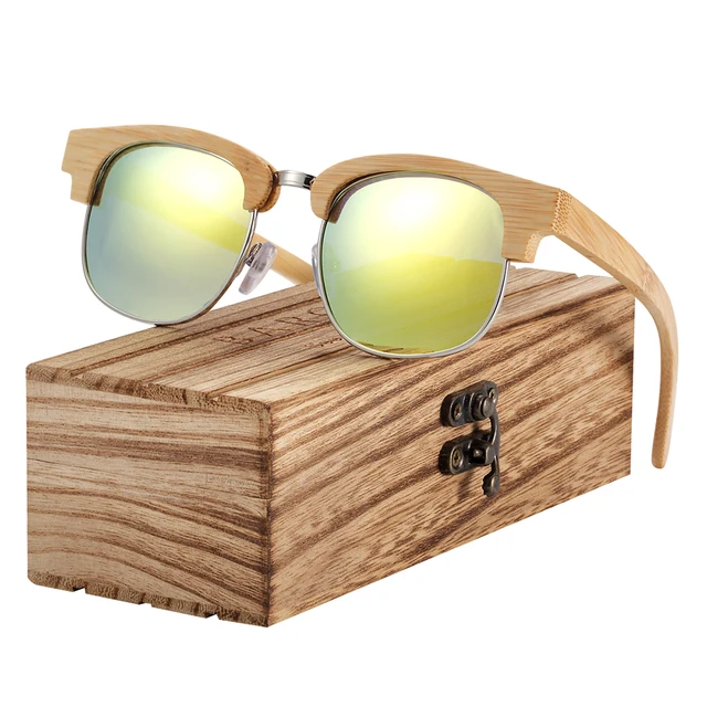 BARCUR Wood Polarized Sunglasses Bamboo Wooden Sunglasses Beach Oculos de sol 3