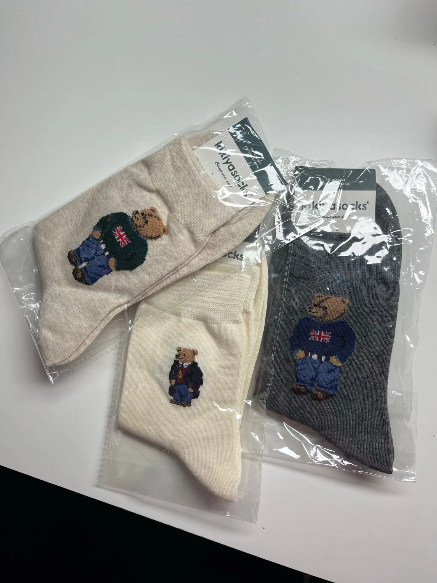 Cartoon gentleman bear Men's Socks Cotton Harajuku Skateboard Socks winter warm Novelty Breathable Sox Christmas Gift photo review