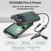 DOOGEE Fire 6 Power 20GB(8+12) 256GB Rugged Smartphone Dual Flashlight 15500mAh  6.56" Display 50MP Android 14 NFC Cellphone 2