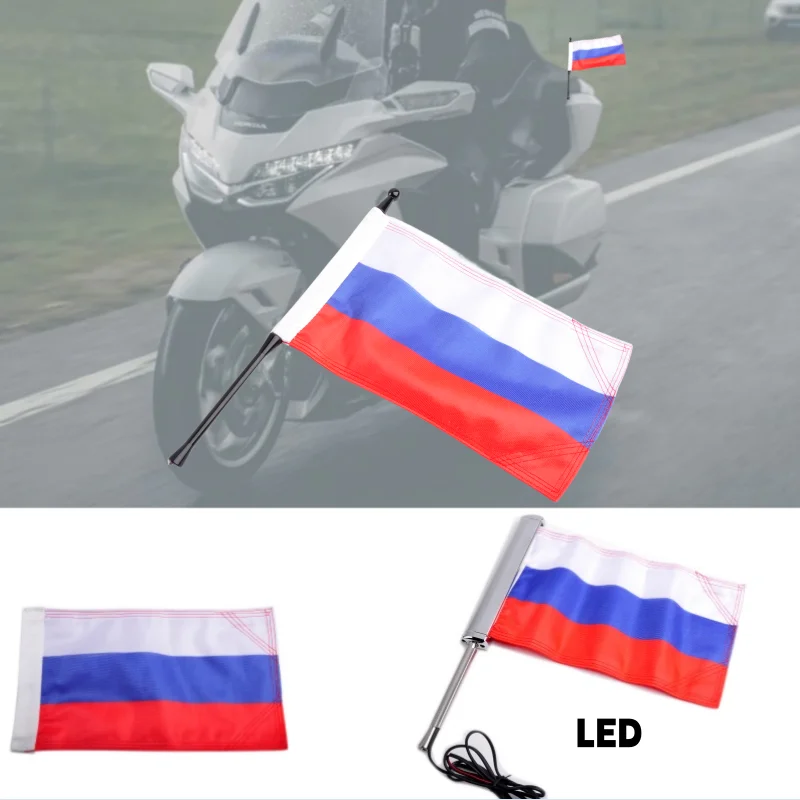 

Motorcycle Trunk Flag Sleeve Double Side Russia Flags Rear Mount Luggage Rack For Honda Gold Wing GL1800 TOUR CDT 2018-2024