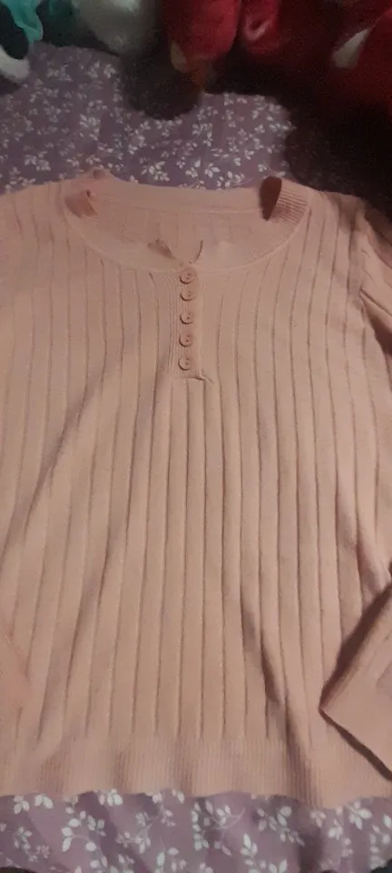 Knitted Women Sweater Button O-neck Pullovers Spring Autumn Basic Sweaters for Female Pullover Slim Solid Bold Stripes Tops photo review