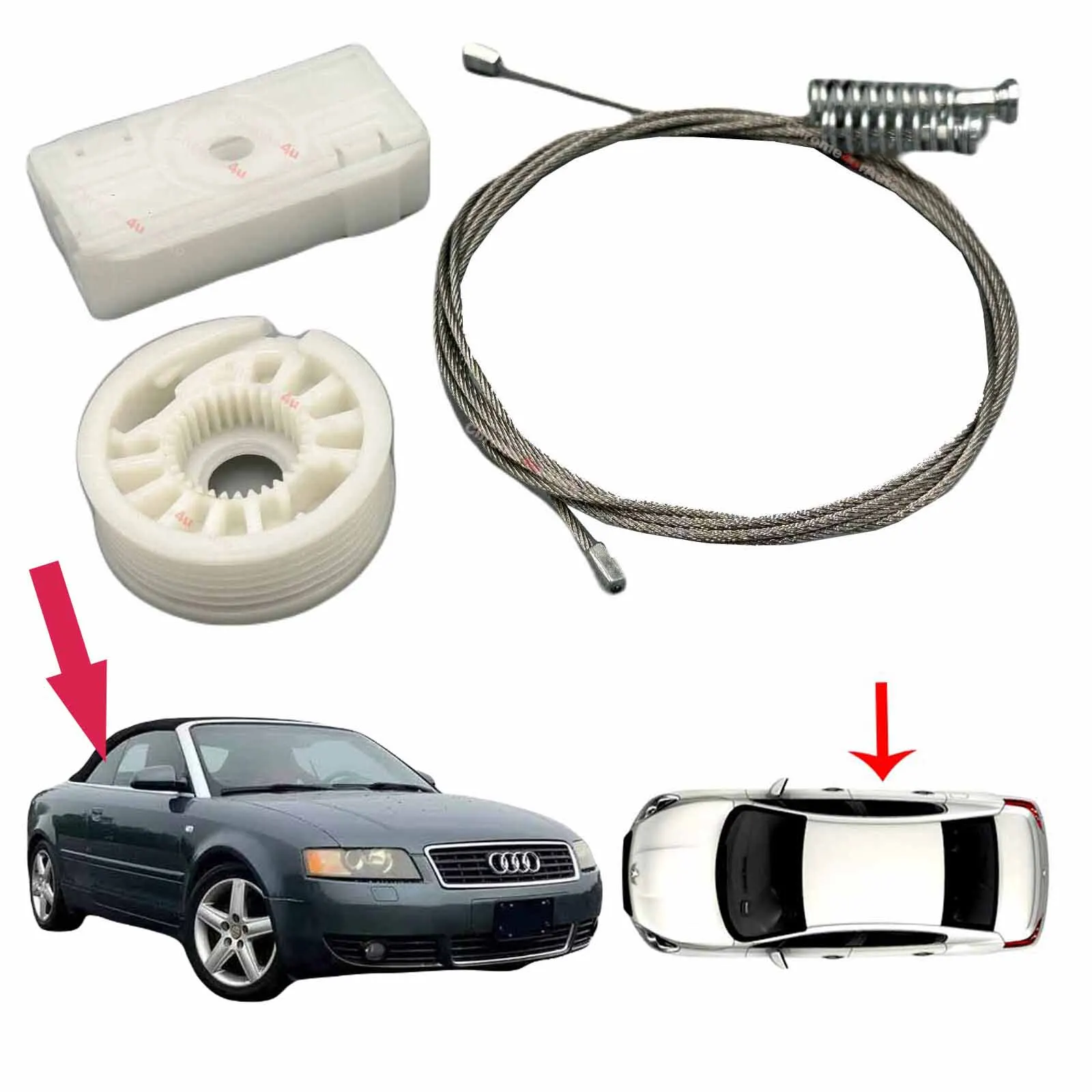 

Комплект для ремонта заднего правого стеклоподъемника Audi A4 S4 RS4 2003-2009