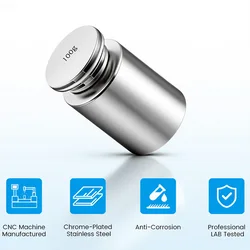 Precision Stainless Steel Calibration Weights Set - Chrome - Plated, Household and Professional Use (100g)