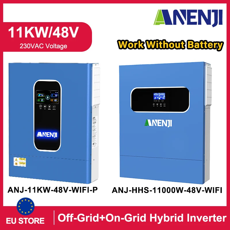 ANENJI 11KW onduleurs solaires hybrides 48V 220V MPPT onduleur Wifi marche/arrêt réseau inverseur solaire hybrido pour panneau solaire appareil ménager
