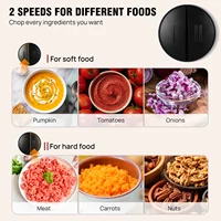 Hachoir Électrique 2L avec Grand Bol en Verre, 2 Vitesses, 300W, Hachoir à Viande Domestique, Robot Culinaire pour Bébé 3