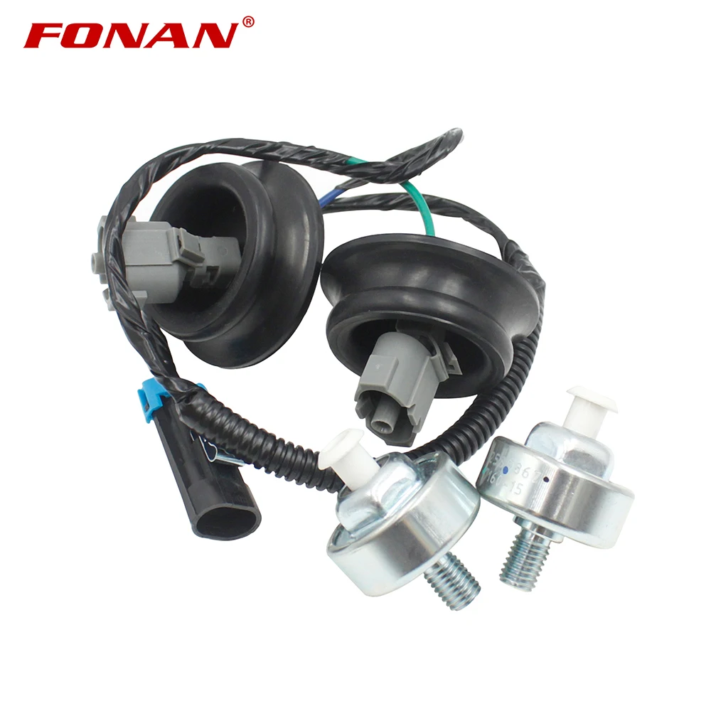 Knock Sensors with Wiring Harness 2PCS For Chevy Suburban Silverado Avalanche Tahoe GMC Sierra Cadillac Hummer 12601822 12589867 detonation knock sensor