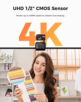 OBSBOT Tiny 2 Lite 4K Webcam for PC, AI Tracking PTZ Streaming Camera with 1/2" Sensor, Gesture Control, 60 FPS, HDR, Microphone - Image 2