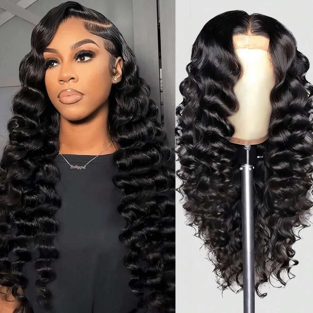 200 Density Loose Wave 13x6 13x4HD Lace Front Human Hair Wig Brazilian 16-34 Inch Curly Wigs Deep Wave 13x4 Lace Frontal Wig 1