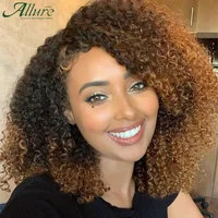 Perruques brésiliennes Jerry Curly en cheveux humains pour femmes, couleur brun foncé, cheveux courts bouclés, perruque sans colle, perruques afro crépues Allure 3