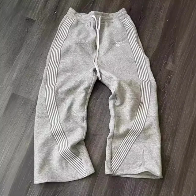 Casual Loose Straight Leg Pants Striped 2025 Summer Fashion Trend Brand Street Hip-hop Jogging Men's Women's Harajuku Sweatpants 1
