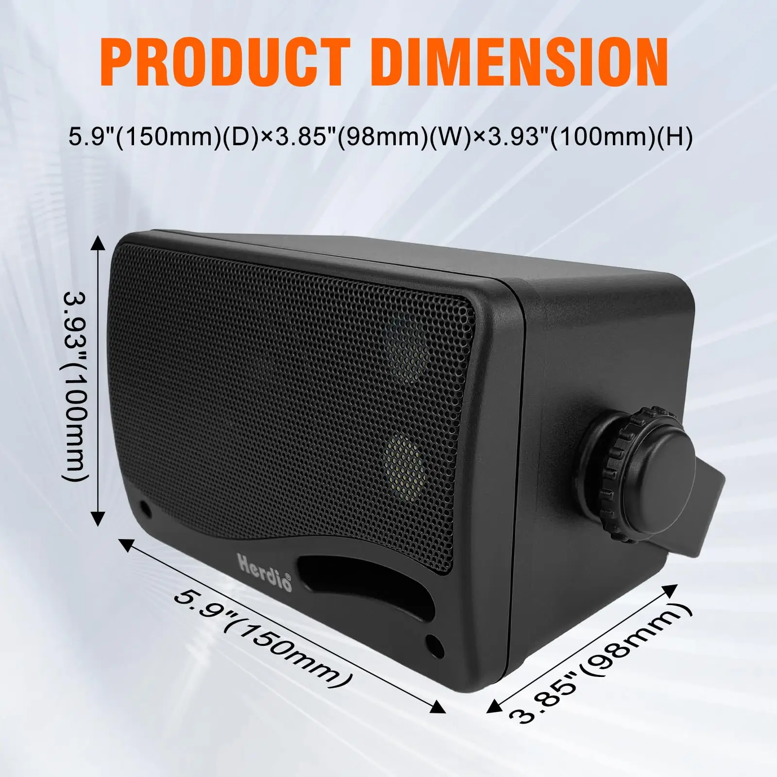 Herdio 3,5 Zoll 400W Outdoor Bluetooth Kabelgebundene Lautsprecher Wasserdichte Wandmontage-Lautsprecher für Terrasse, Garten, Zuhause & Marine – Detail 18