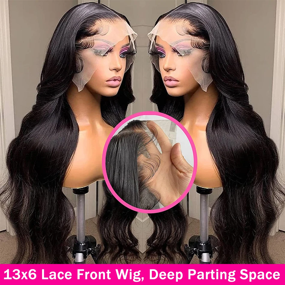 

13x6 HD Lace Front Human Hair Wig Pre Plucked With Baby Hair Body Wave Lace Closure Human Hair Wigs 180% Density Bleached Knots