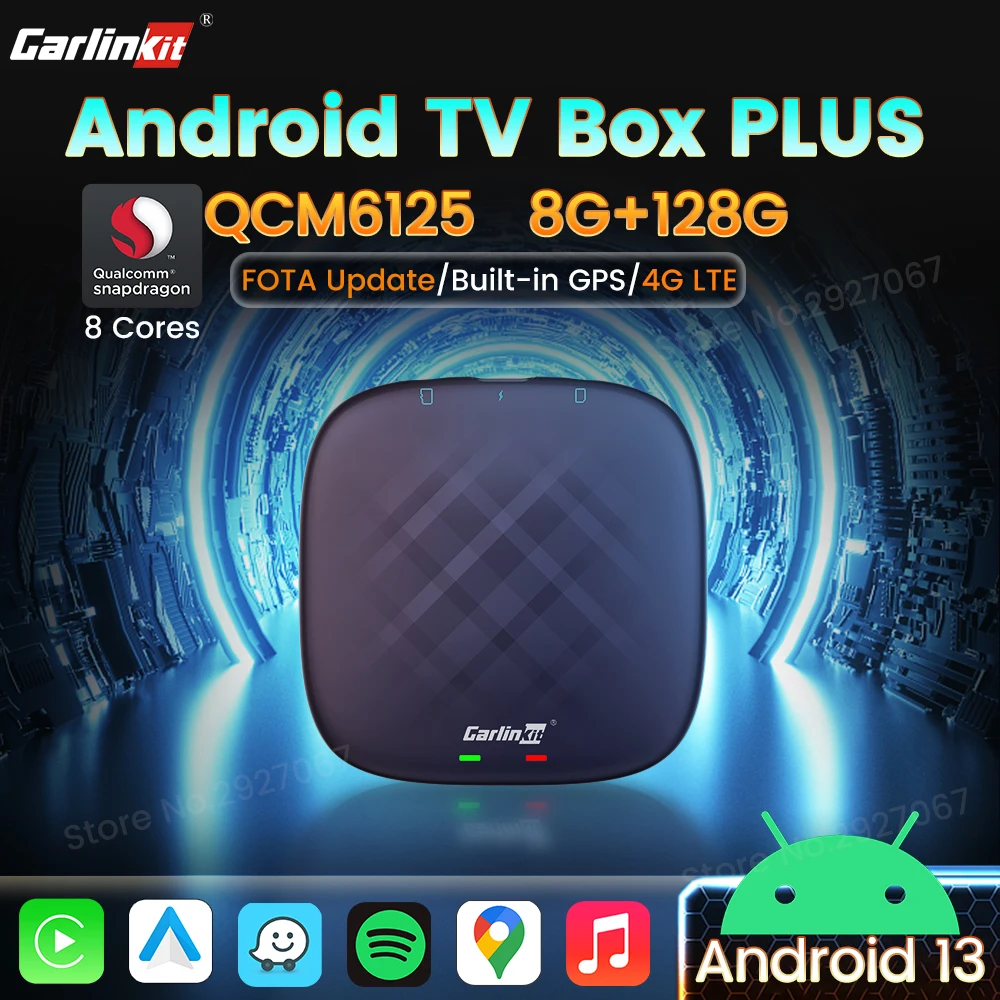 

CarlinKit CarPlay Ai Box 6125 Android 13 for Online Video Streaming TV Box Wireless CarPlay Android Auto 4GLTE 5G WiFi 64G 128G