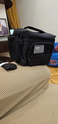 Black tactical thermal lunch bag photo review