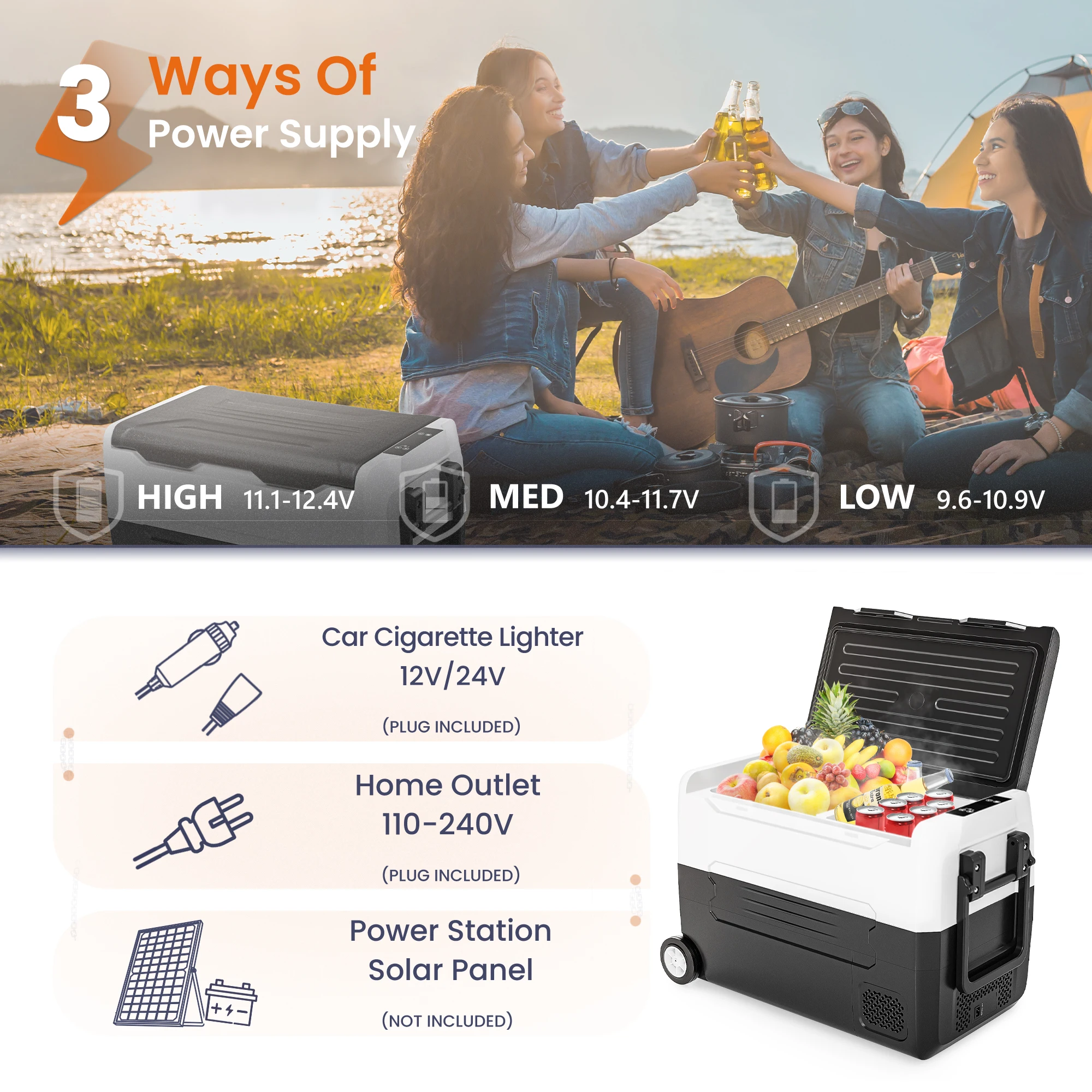 SIMZLIFE Portable Refrigerator Freezer, -4℉~68℉, 47 Quart(44L) Mini Fridge,12/24V DC& 120-240V AC,Car Fridge for RV,Trunk,Home 6 SIMZLIFE Portable Refrigerator Freezer, -4℉~68℉, 47 Quart(44L) Mini Fridge,12/24V DC& 120-240V AC,Car Fridge for RV,Trunk,Home 6
