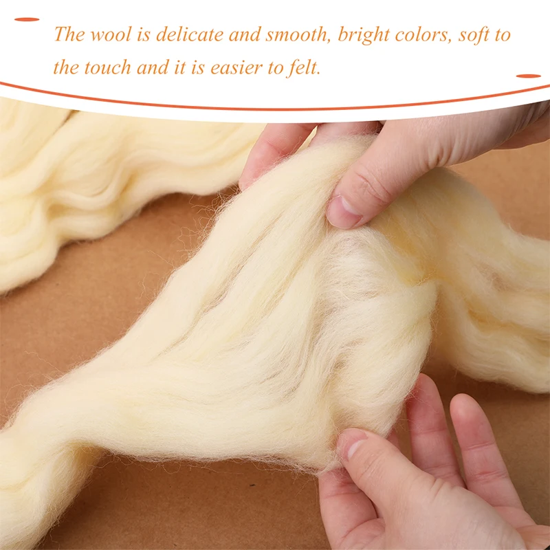 Needle Felting Wool 50g 69Colors Handmade Spinning Soft Wool Fibre Roving for Doll Making Needle Felting Craft Tools 1pc