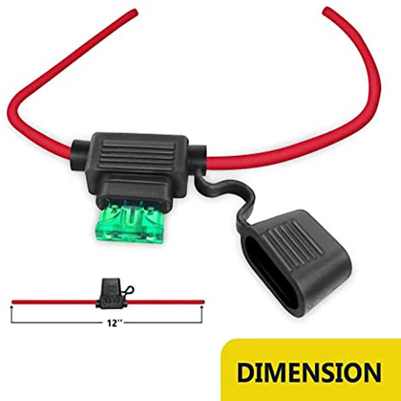 [6 Pcs/Pack] Waterproof Auto Fuse Holder 18/16 AWG for Mini/Standard Fuse, Free 30Amp Fuse