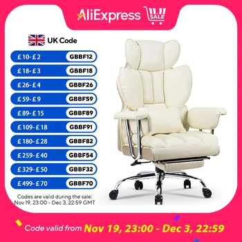 Executive Office Desk Chairs PU Computer Recliner Heavy Duty Leather Chair Home Ergonomic Office Chairs with Footrest