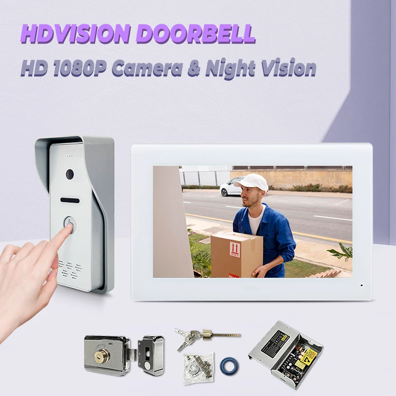 

Best Price Door Phone Video HD 1080P Night Vision with IP65 Rainproof Camera Visual Doorbell Room to Room Intercom