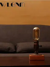  Wooden Table Lamp Retro Cafe Restaurant Edison Bulb 220V Old-fashioned Loft Style Table Light Bar Desk Lamps For Home Lighting 