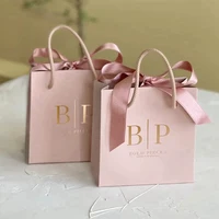 Sacs en papier de luxe de marque personnalisés avec poignées, emballage personnalisé avec Logo imprimé pour bijoux, vêtements et mariages, 500 pièces/lot 1
