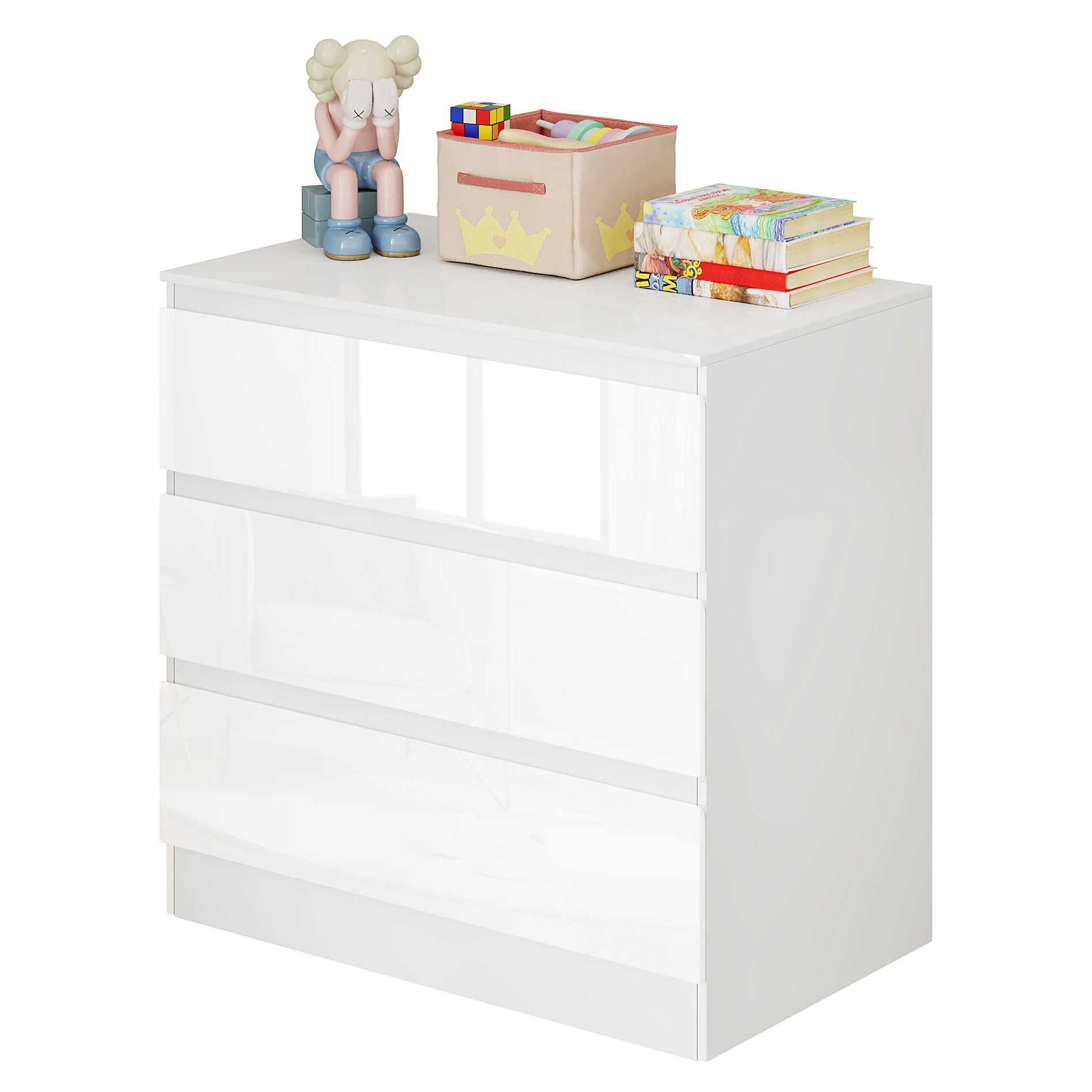 WOLTU Cambiador Bebé Madera con 3 Cajones Grandes Cambiador Pañales Mueble  para Niños Gran Almacenamiento Cambiador Fácil Limpieza Blanco 80x78x48cm :  : Bebé