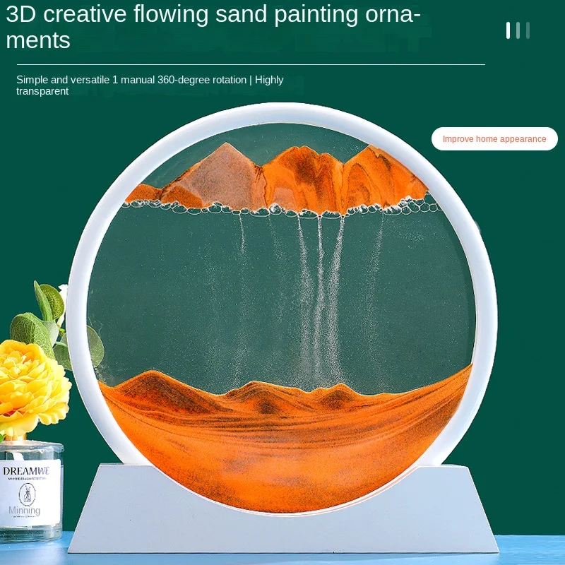 Moving Sand Art Picture Sandscapes  Glass 3d Hourglass Decoration - Art  7/12inch - Aliexpress