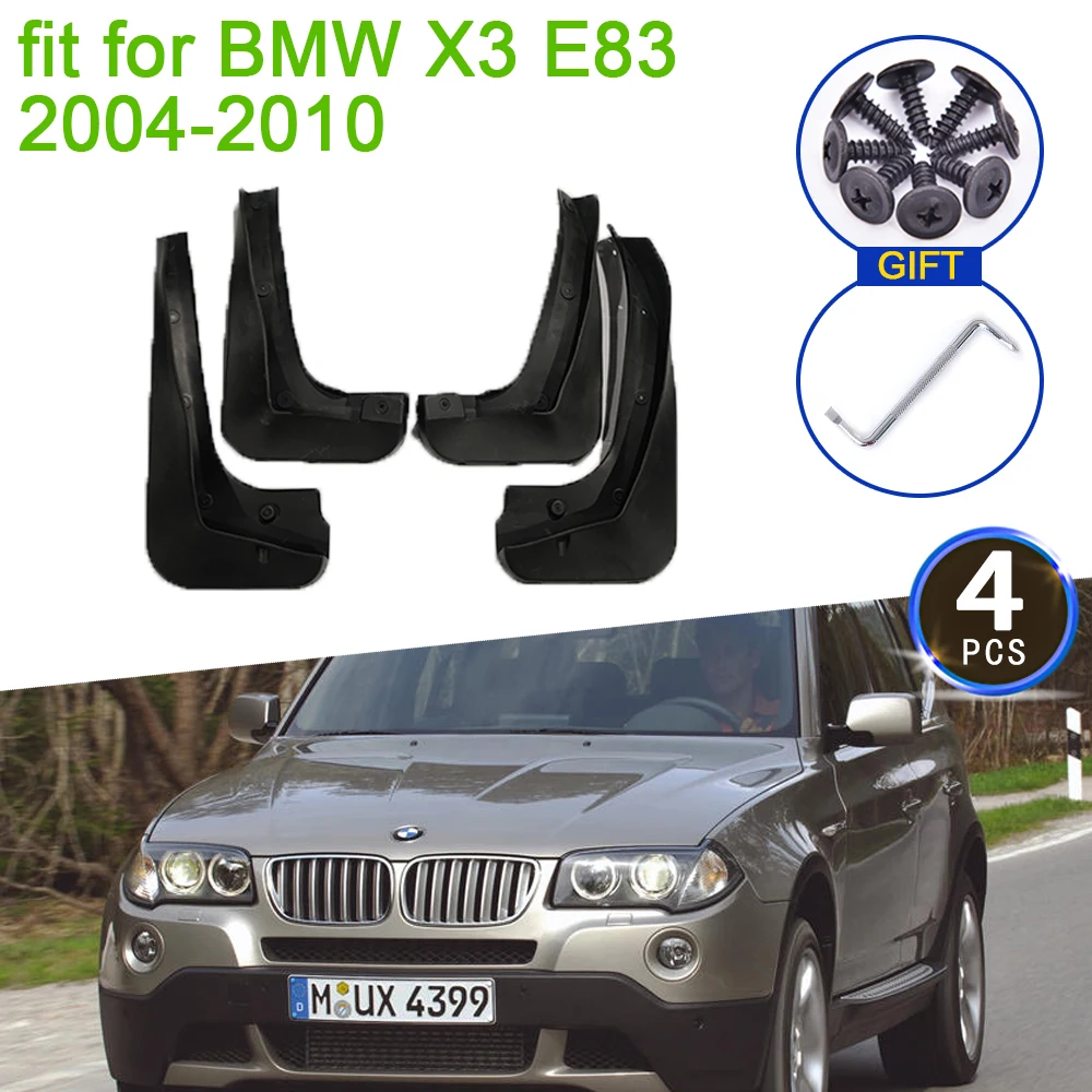 4x Spritzschutz Für BMW X3 E83 - Gummi-Schmutzfänger Vorne & Hinten