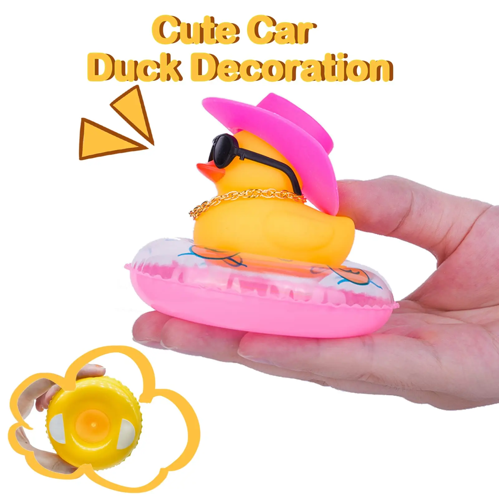 2 Set Car Duck Mini Rubber Duckies Toy Car Dashboard Yellow Jeep Duck Party Favor Car Decoration  Car Accessory Table Ornament 5