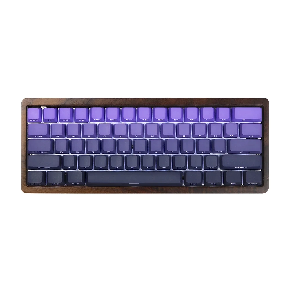 Keycap Teclado Retroiluminado Pbt Top Side Roxo e Preto Gradiente Fade Keycaps Tintura Subbed Perfil Oem 68 84 87 104 - Imagem 4