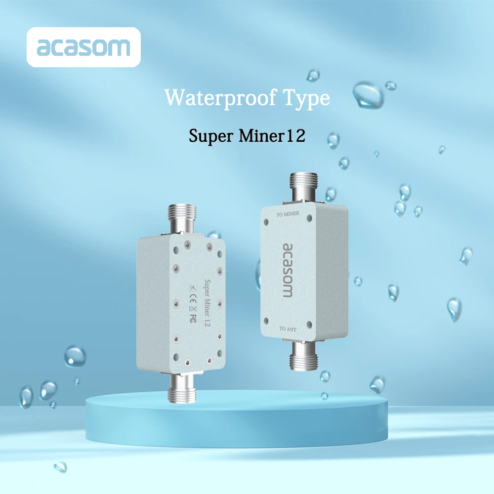 Outdoor 868Mhz 915Mhz Super Miner12 Ultra Low Noise Rx = 17 Tx = 6 Miner Amp Super Bias Tee Helium Signal Extender