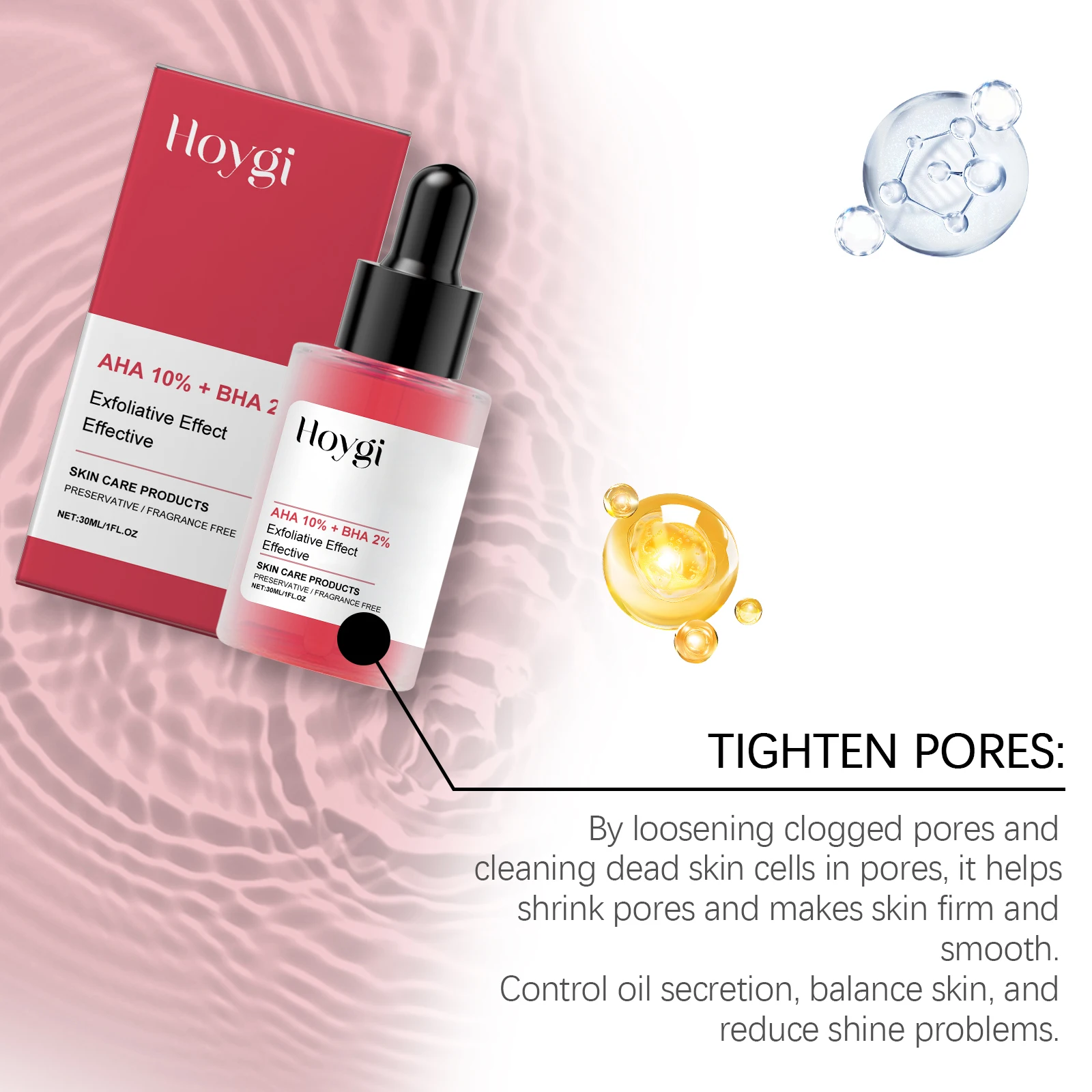 Hoygi Exfoliating Face Serum Tightening Pores Reduce Fine Lines Dark Spot Corrector Improve Skin Tone Moisturize Face Skin Serum