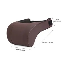 Deluxe Memory Foam Leather Car Neck Rest Cushion for Ultimate Comfort (Brown A)