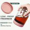 6-Pack 16 oz Overnight Oats Containers with Lids, Glass Jars with Airtight Lids, Wide Mouth Mason Salad Jars, Ideal for Snacks, 3