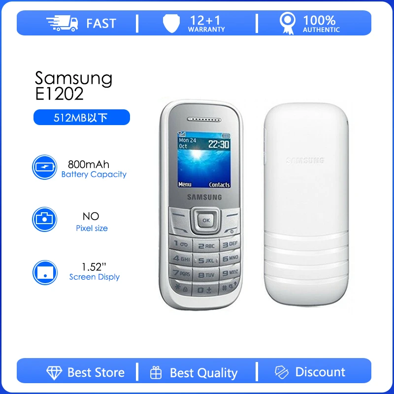 Samsung E1202 Refurbished-Original E1202 cellphone 1.5 inch dual sim ...