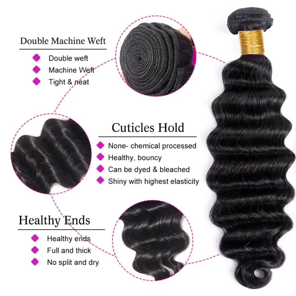 Loose Wave Human Hair Bundles 100% Unprocessed Brazilian Virgin Remy Hair Bundles Loose Wave Bundles Human Hair Extension 3