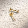 2/6PCS Stainless Steel Gold Color 18G Nose Stud Cartilage Piercing Jewellery Helix Tragus Lip Flat Back Tiny Earrings for Women 6