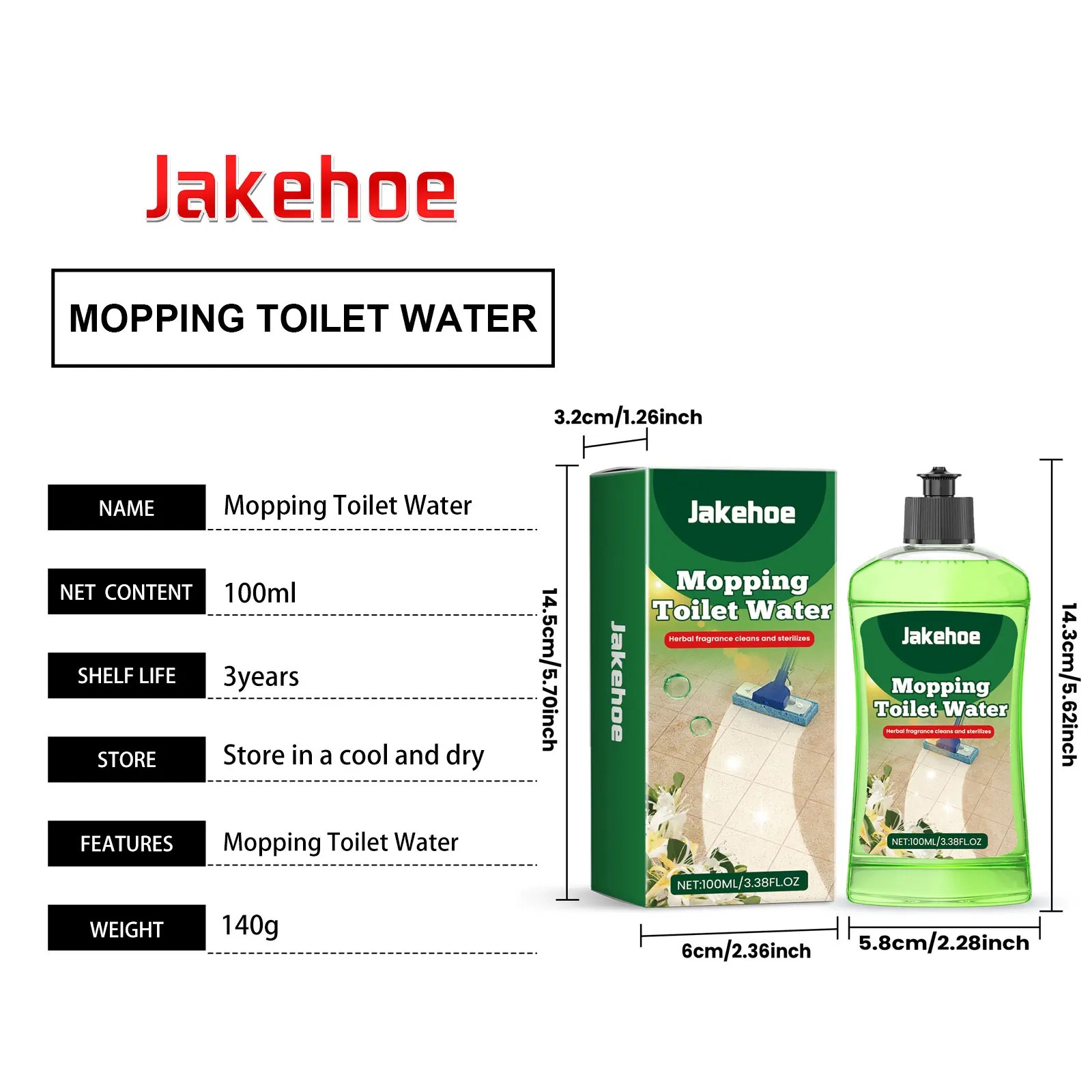 Jakehoe Natural Mopping Toilet Water Mopping Floor Ceramic Tiles Remove Stains Remove Bad Odors Polishing Floor Cleaner Liquid