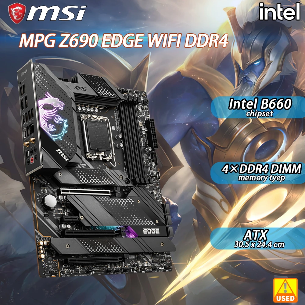 Scheda Madre Lga 1700 Msi Mpg Z690 Edge Wifi Ddr4 Con Presa Chipset Intel Z690 1700 Ddr4 128Gb Pcie 5.0 4X M.2 Atx