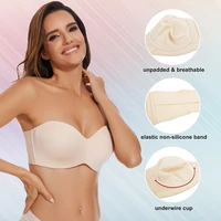 Sheroine Strapless Bra for Plus Size Woman Push Up Seamless Underwire for Large Breasts High Support & Smoothing Unpadded - Image 5