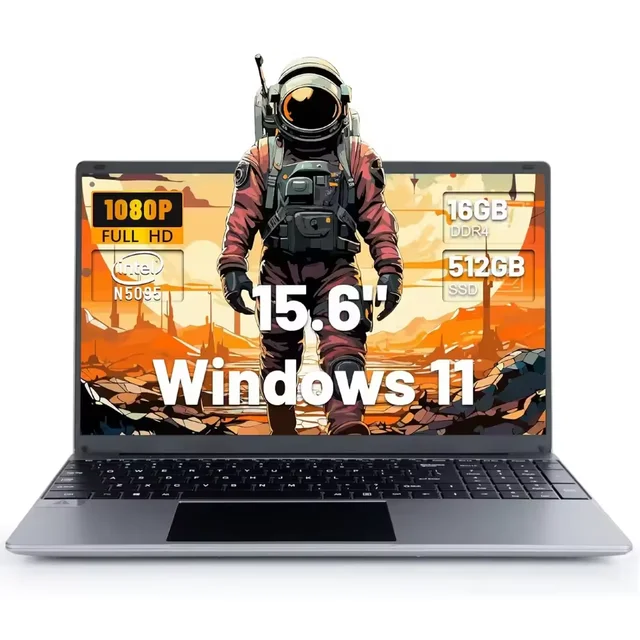 LT1505 15.6 Inch Laptop 16GB DDR4 512GB SSD Intel N5095 IPS Display 1080P Windows11 38000mAh Battery Business Home Laptop 1