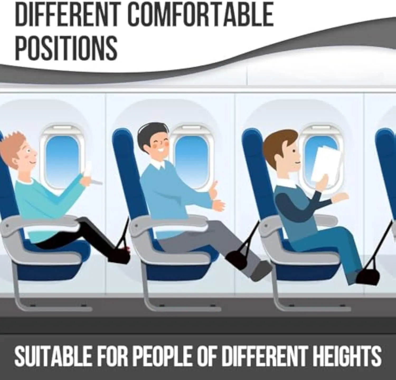 Airplane Footrest Travel Hammock Office Hammock with Airplane and High-speed Rail Footrest Hammock Foot Stepping Travel Artifact 3
