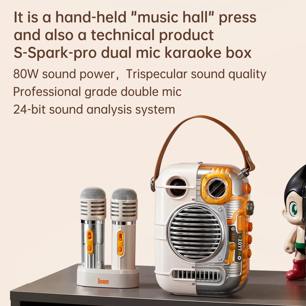 Spark-Pro Bluetooth Portable Speaker Karaoke Speaker Powerful Sound Microphone O